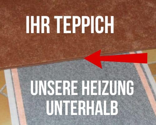 Teppichheizung gegen Kalte Füße unterhalb des Teppichs platzieren