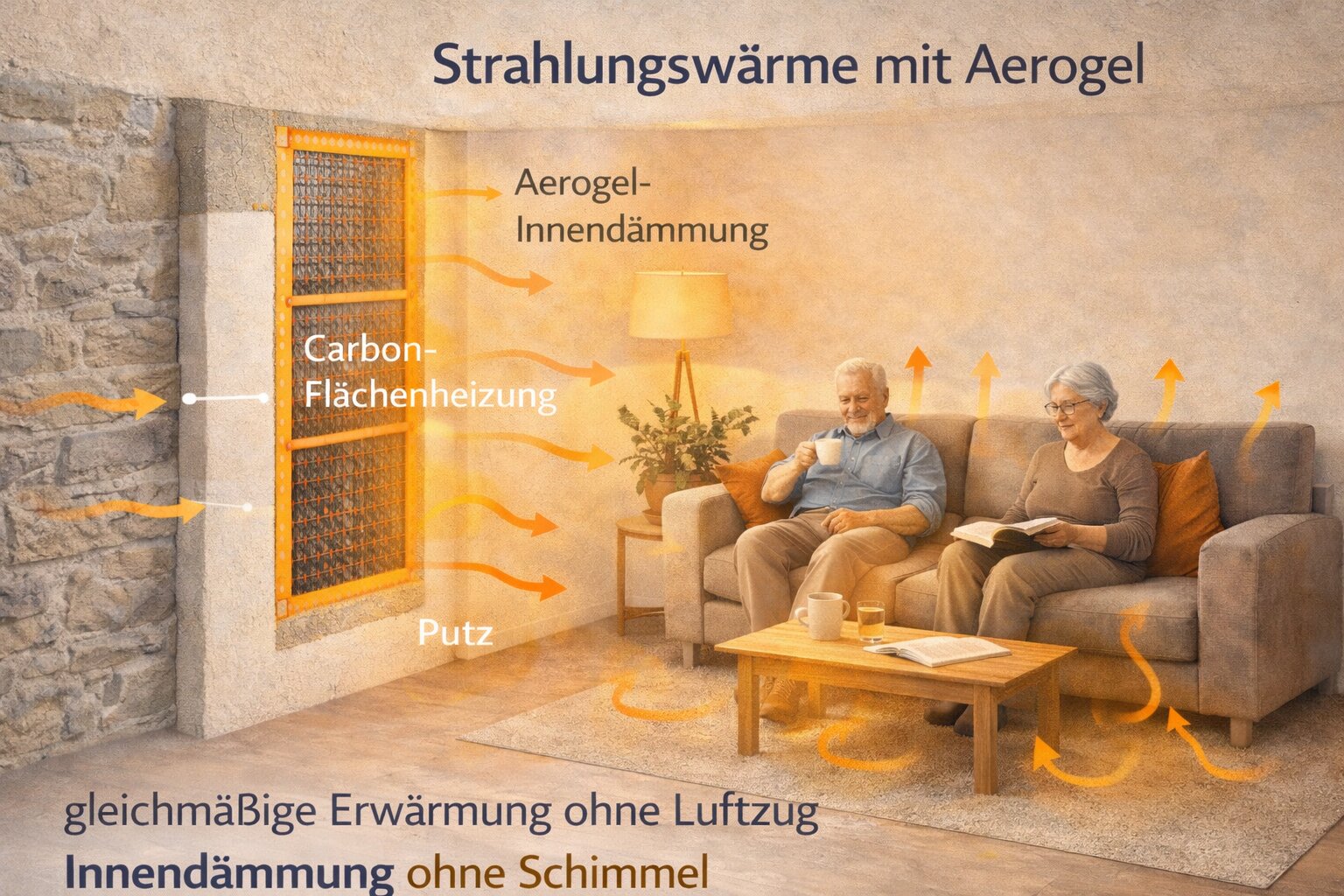 Strahlungswärme einer Carbon-Flächenheizung im Altbau Strahlungswärme einer Carbon-Flächenheizung im Altbau