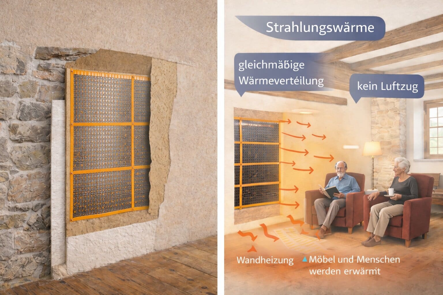 Chauffage mural et chaleur radiante dans la pièce chauffage mural et chaleur radiante dans la pièce