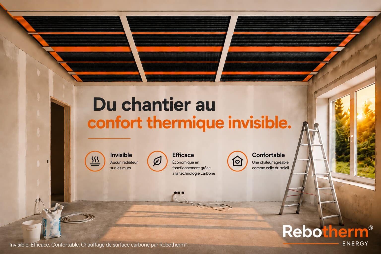 Baustelle mit Carbon-Heizfolie FR baustelle mit carbon deckenheizung