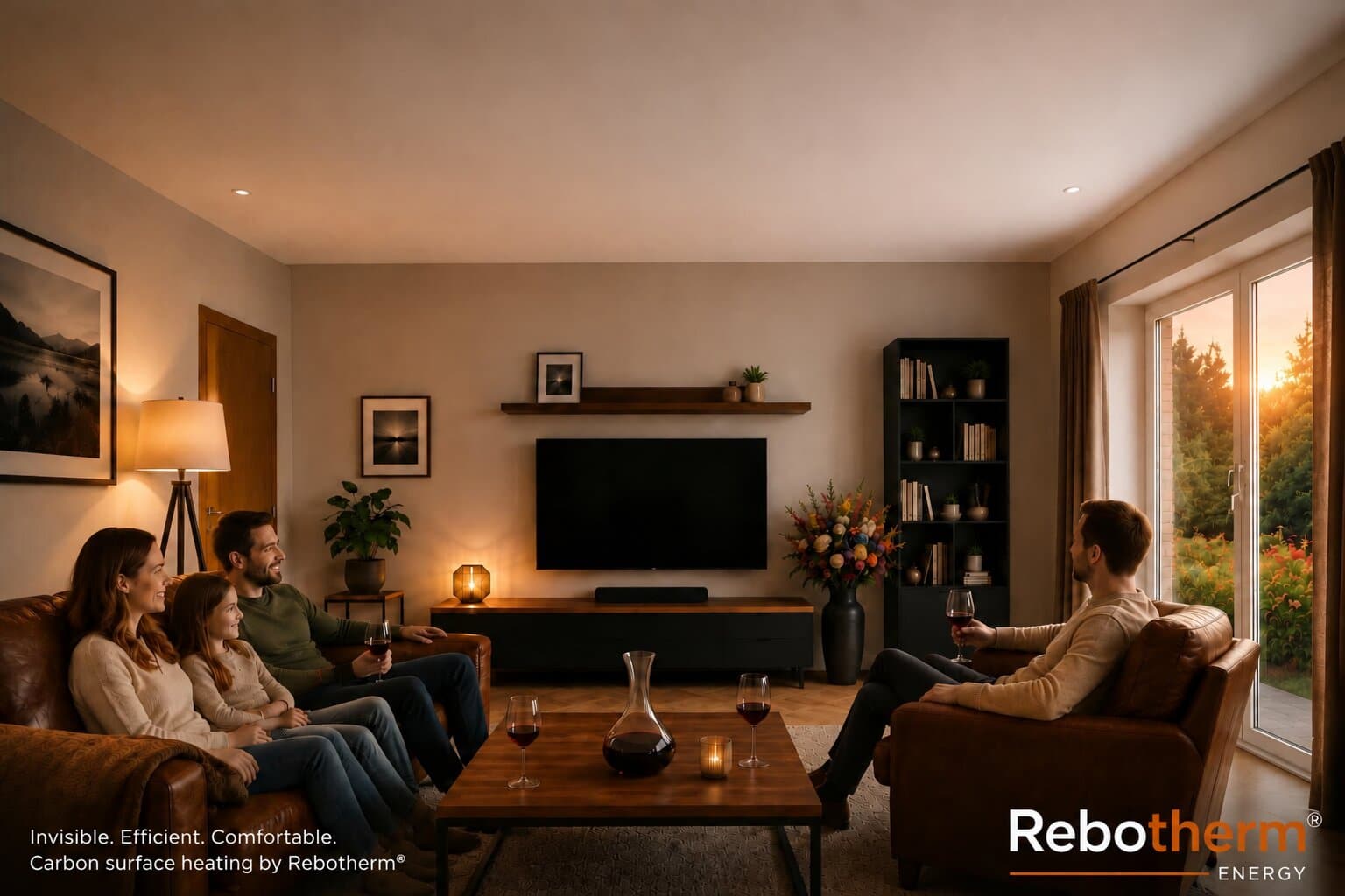 familie im wohnzimmer